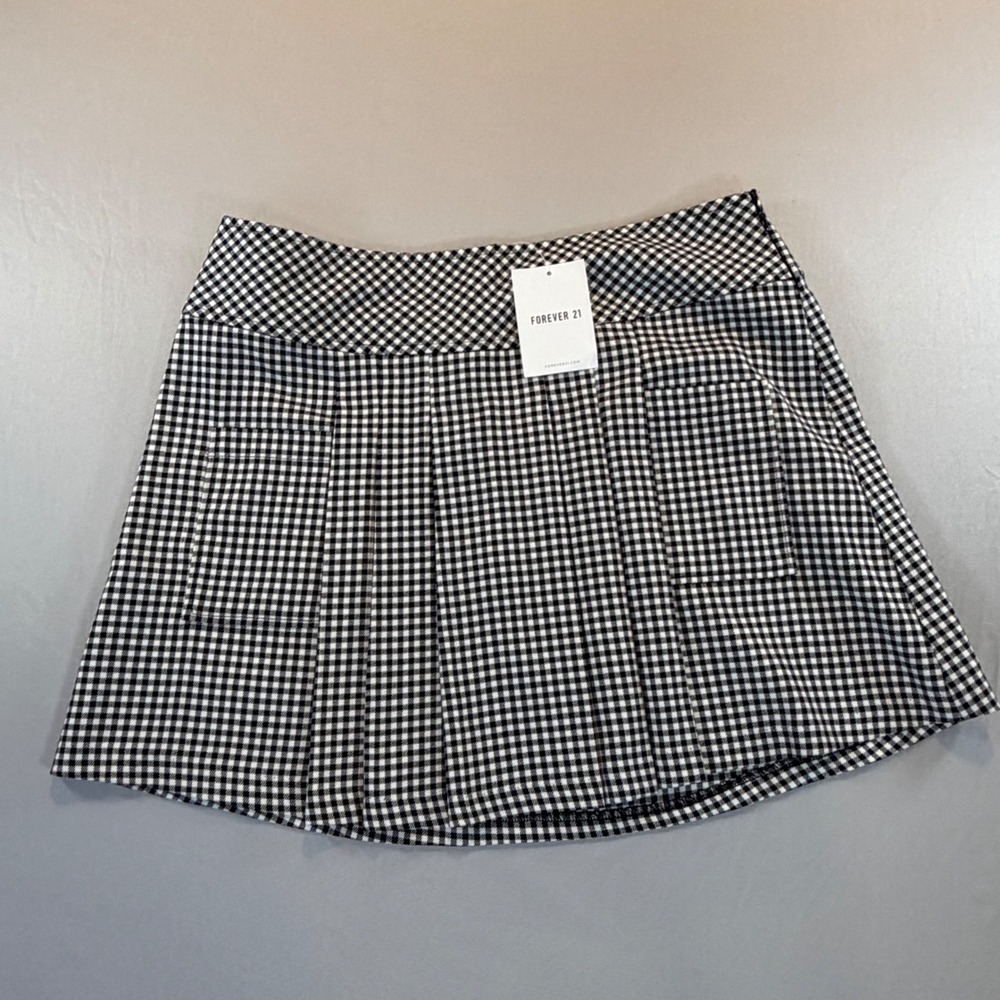 Gingham Pleated Mini Skirt Plaid M NEW Y2K Schoolgirl Skater Clueless Goth Punk‎